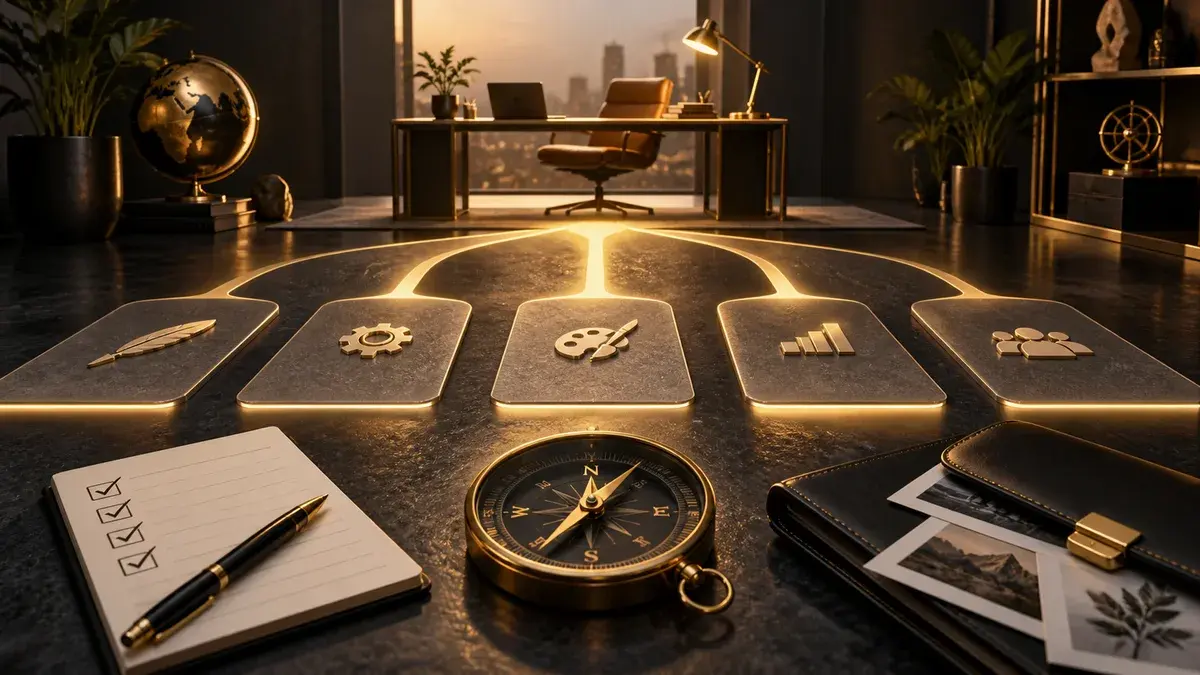 Conceptual illustration of planning freelance work